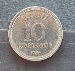 Moeda Brasil 1986 10 Centavos Cruzado Sob