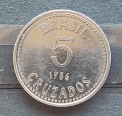 Moeda Brasil 1986 5 Cruzado Sob