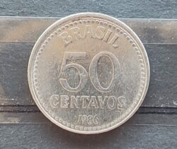 Moeda Brasil 1986 50 Centavos Cruzado Sob