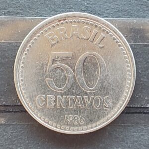 Moeda Brasil 1986 50 Centavos Cruzado Sob
