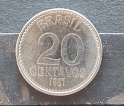 Moeda Brasil 1987 20 Centavos Cruzado Sob