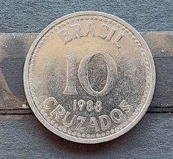 Moeda Brasil 1988 10 Cruzado Sob