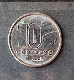Moeda Brasil 1989 10 Cruzado Novo Centenario da Republica Garimpo Ouro Sob