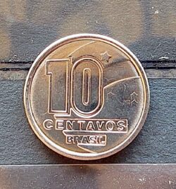 Moeda Brasil 1990 10 Cruzado Novo Centenario da Republica Garimpo Ouro