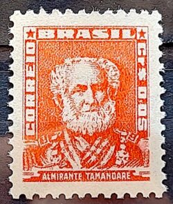 Selo Regular Cod RHM 490 Bisneta Almirante Tamandare Filigrana Q 1954