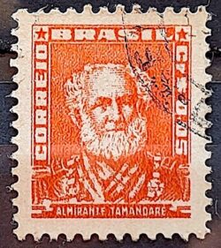 Selo Regular Cod RHM 490 Bisneta Almirante Tamandare Filigrana Q 1954 Circulado 1