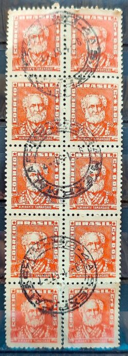 Selo Regular Cod RHM 490 Bisneta Almirante Tamandare Filigrana Q 1954 Circulado 10 Unidades 2