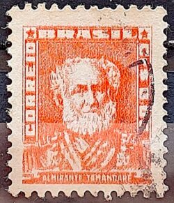 Selo Regular Cod RHM 490 Bisneta Almirante Tamandare Filigrana Q 1954 Circulado 2