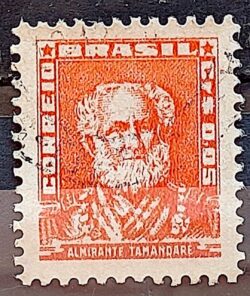 Selo Regular Cod RHM 490 Bisneta Almirante Tamandare Filigrana Q 1954 Circulado 3