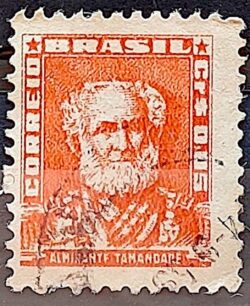 Selo Regular Cod RHM 490 Bisneta Almirante Tamandare Filigrana Q 1954 Circulado 8