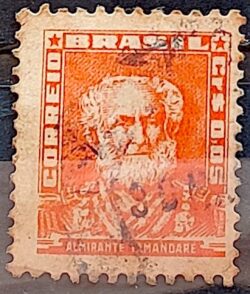 Selo Regular Cod RHM 490 Bisneta Almirante Tamandare Filigrana Q 1954 Circulado 9