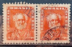 Selo Regular Cod RHM 490 Bisneta Almirante Tamandare Filigrana Q 1954 Dupla Circulado 1