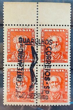 Selo Regular Cod RHM 490 Bisneta Almirante Tamandare Filigrana Q 1954 Quadra CBC SP Guarulhos