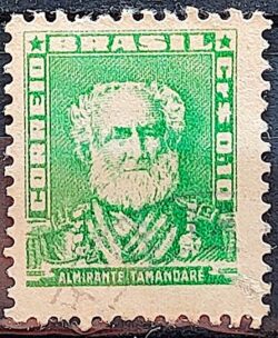 Selo Regular Cod RHM 491 Bisneta Almirante Tamandare Filigrana Q 1954 Circulado 4