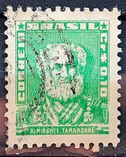 Selo Regular Cod RHM 491 Bisneta Almirante Tamandare Filigrana Q 1954 Circulado 5