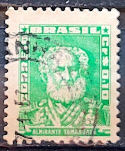 Selo Regular Cod RHM 491 Bisneta Almirante Tamandare Filigrana Q 1954 Circulado 8