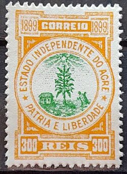 Selo Replica do Acre Independente 1899 300 Reis REPLICA
