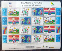 C 2238 Selo Selando o Futuro Mapa Estrela Sol 2000 Folha Com Leve Mancha