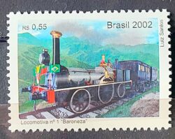 C 2488 Selo Locomotiva Baroneza Trem Transporte Bandeira 2002