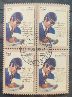 C 2954 Selo Chico Xavier Espiritismo Espírita 2010 Quadra CPD SP