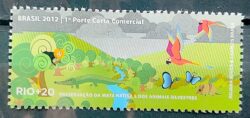 C 3188 Selo Rio + 20 Meio Ambiente Macaco Arara Aves Borboleta Jacare 2012