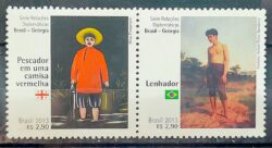 C 3279 Selo Relacoes Diplomaticas Georgia Arte 2013 Invertido