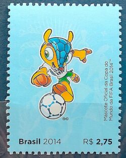 C 3333 Selo Copa do Mundo de Futebol Mascote 2014