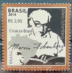C 3387 Selo Relacoes Diplomaticas Croacia Mario Schenberg Ciencia 2014