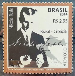 C 3388 Selo Relacoes Diplomaticas Croacia Nikola Tesla Ciencia 2014
