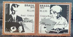 C 3388 Selo Relacoes Diplomaticas Croacia Nikola Tesla Schenberg Ciencia 2014 Invertido
