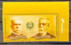 C 3830 Selo Academia Brasileira de Letras Joaquim Nabuco Machado de Assis 2019 Vinheta Correios