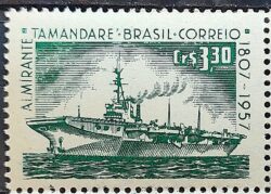 C 399 Selo Sesquicentenario Almiratante Tamandare Marinha Militar Navio 1958