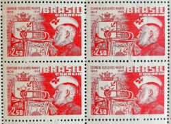 C 402 Selo Sesquicentenario Fuzileiros Navais Marinha Navio 1958 Quadra 2