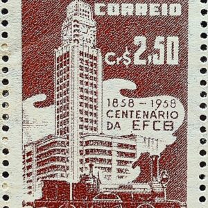 C 403 Selo Centenario Estacao Ferroviaria Central do Brasil Trem 1958