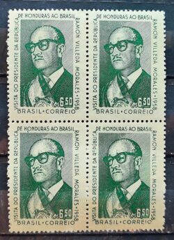 C 411 Selo Visita Presidente de Honduras Ramon Villeda Morales 1958 Quadra 1