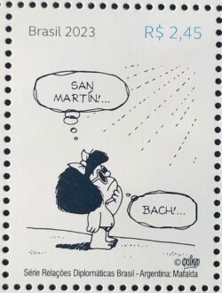 C 4120 Selo Relacoes Diplomaticas Argentina Mafalda Oculos Sol 2023