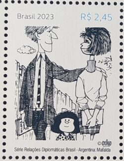 C 4124 Selo Relacoes Diplomaticas Argentina Mafalda Oculos Sol Familia 2023