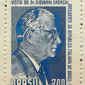 C 421 Selo Visita do Presidente Giovanni Gronchi Italia 1958 1