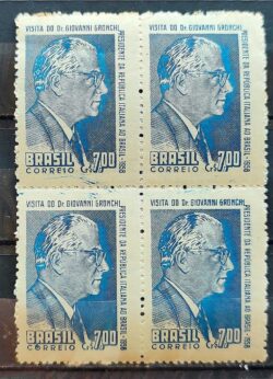 C 421 Selo Visita do Presidente Giovanni Gronchi Italia 1958 Quadra 2