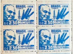 C 425 Selo Petrobras Petroleo Energia Economia Presidente Getulio Vargas 1958 Quadra