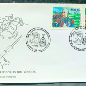 Envelope FDC 637 1995 Revolucao Farroupilha Monte Castelo Militar Bandeira Cavalo CBC RJ