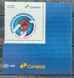 SI 08 Selo Institucional 200 Anos da Independencia Bahia Mao Estrela 2023 Vinheta Correios