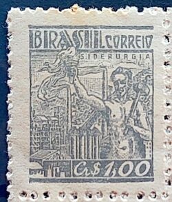 Selo Regular Cod RHM 470 Netinha Siderurgia CrS 1p00 Filigrana Q 1947 1