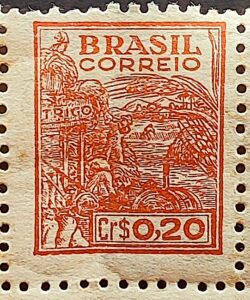 Selo Regular Cod RHM 482 Netinha Trigo CrS 0p20 Filigrana Q 1947