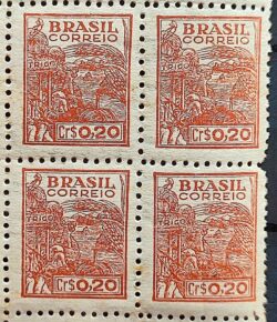 Selo Regular Cod RHM 482 Netinha Trigo CrS 0p20 Filigrana Q 1947 Quadra 1