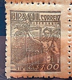 Selo Regular Cod RHM 485 Netinha Siderurgia CrS 1p00 Filigrana Q 1946 3