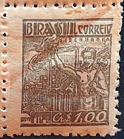 Selo Regular Cod RHM 485 Netinha Siderurgia CrS 1p00 Filigrana Q 1946 4