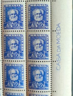 Selo Regular Cod RHM 489 Bisneta Almirante Tamandare Filigrana Q 1954 Sextilha Vinheta CMB