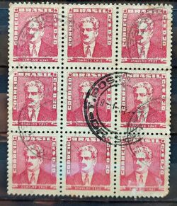 Selo Regular Cod RHM 492 Bisneta Oswaldo Cruz Saude 1954 9 Unidades Circulado 1