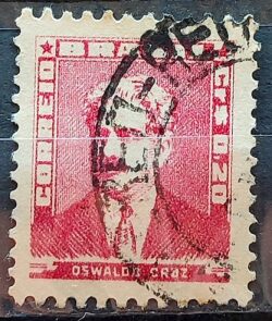 Selo Regular Cod RHM 492 Bisneta Oswaldo Cruz Saude 1954 Circulado 10